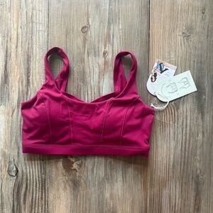 Blogilates Women’s Crisscross Princess Bra – Burgundy | M | NWT